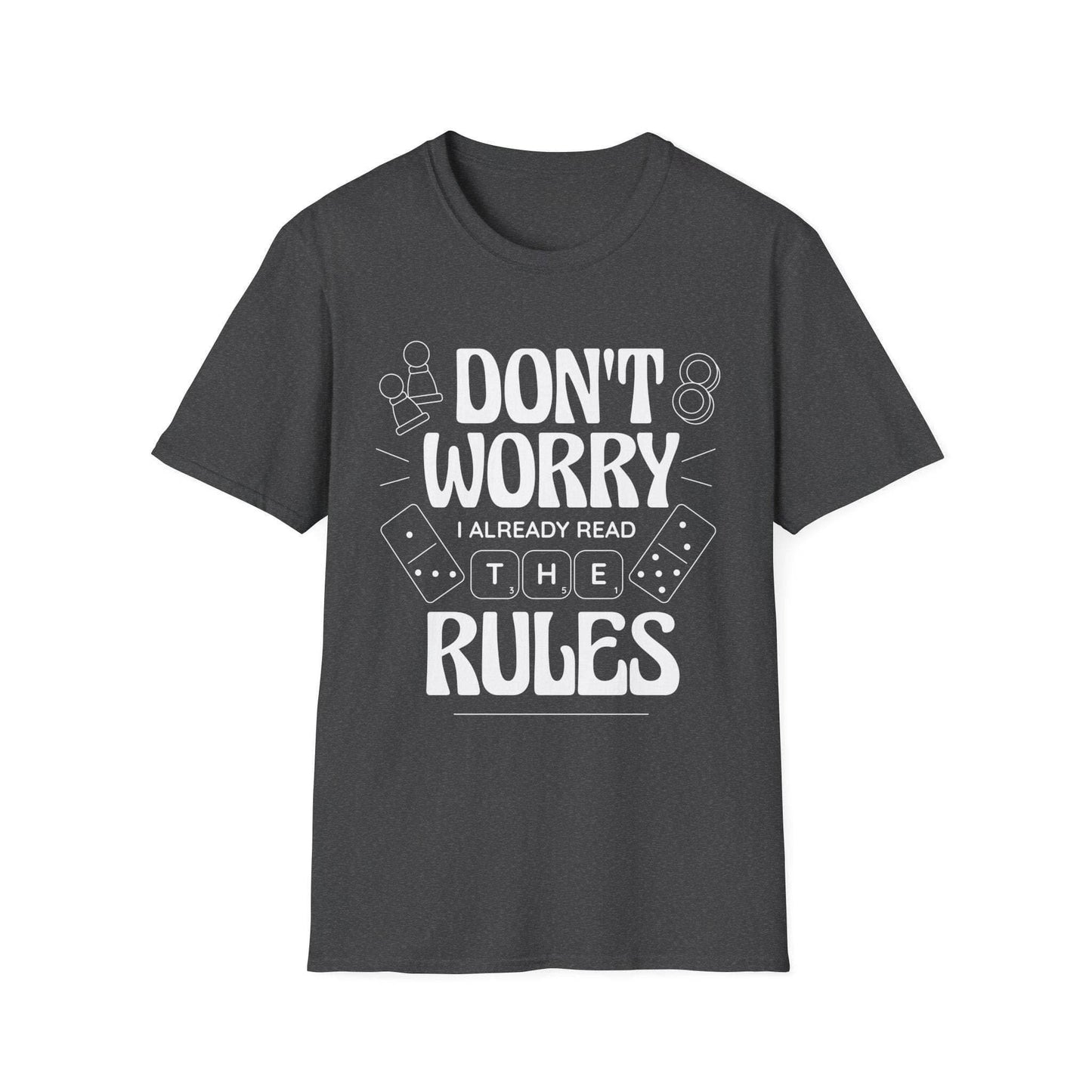 Board Games T-shirt - I Read The Rules - Dark Heather / S