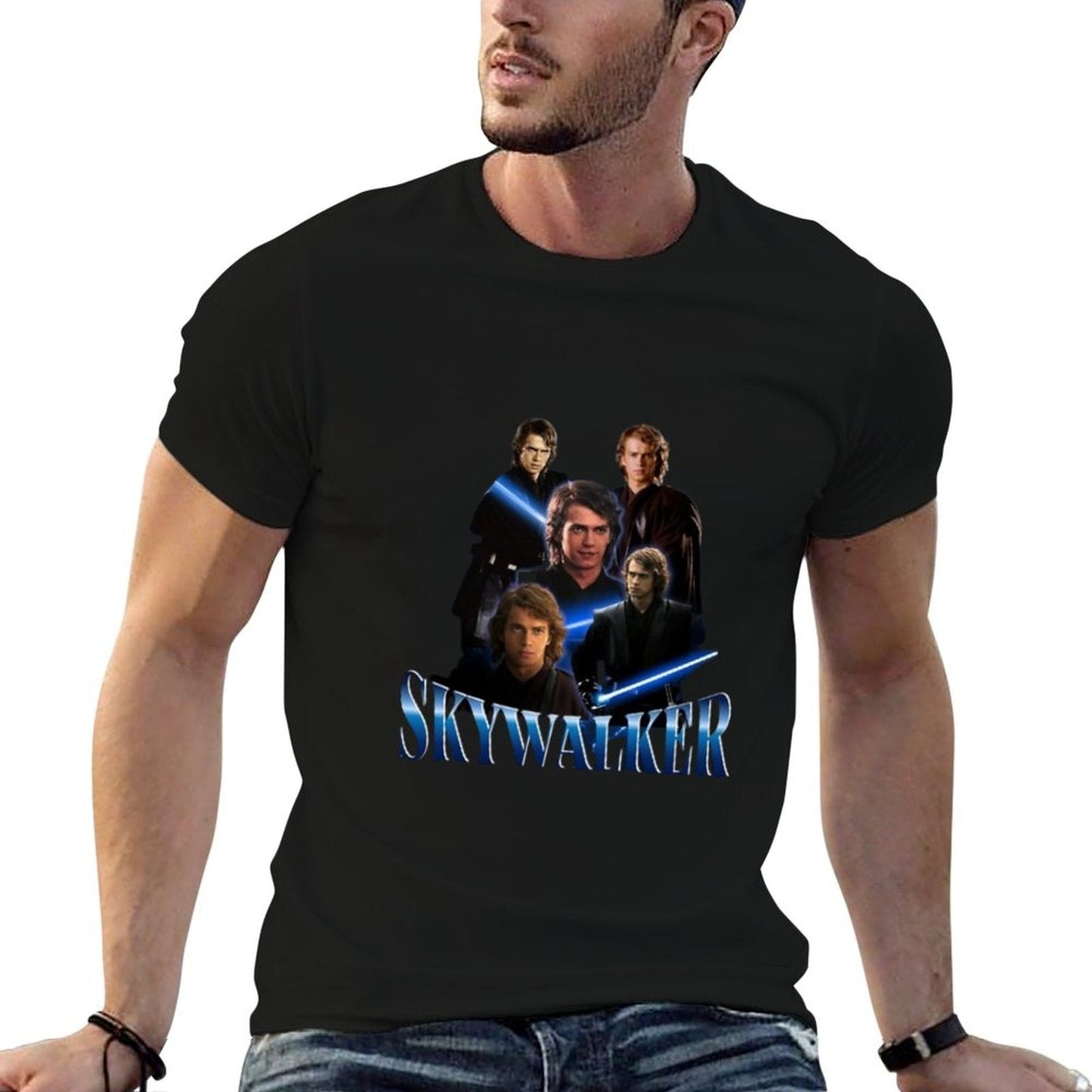 Anakin Skywalker Jedi Retro Collage  Heathered Texture T-Shirt