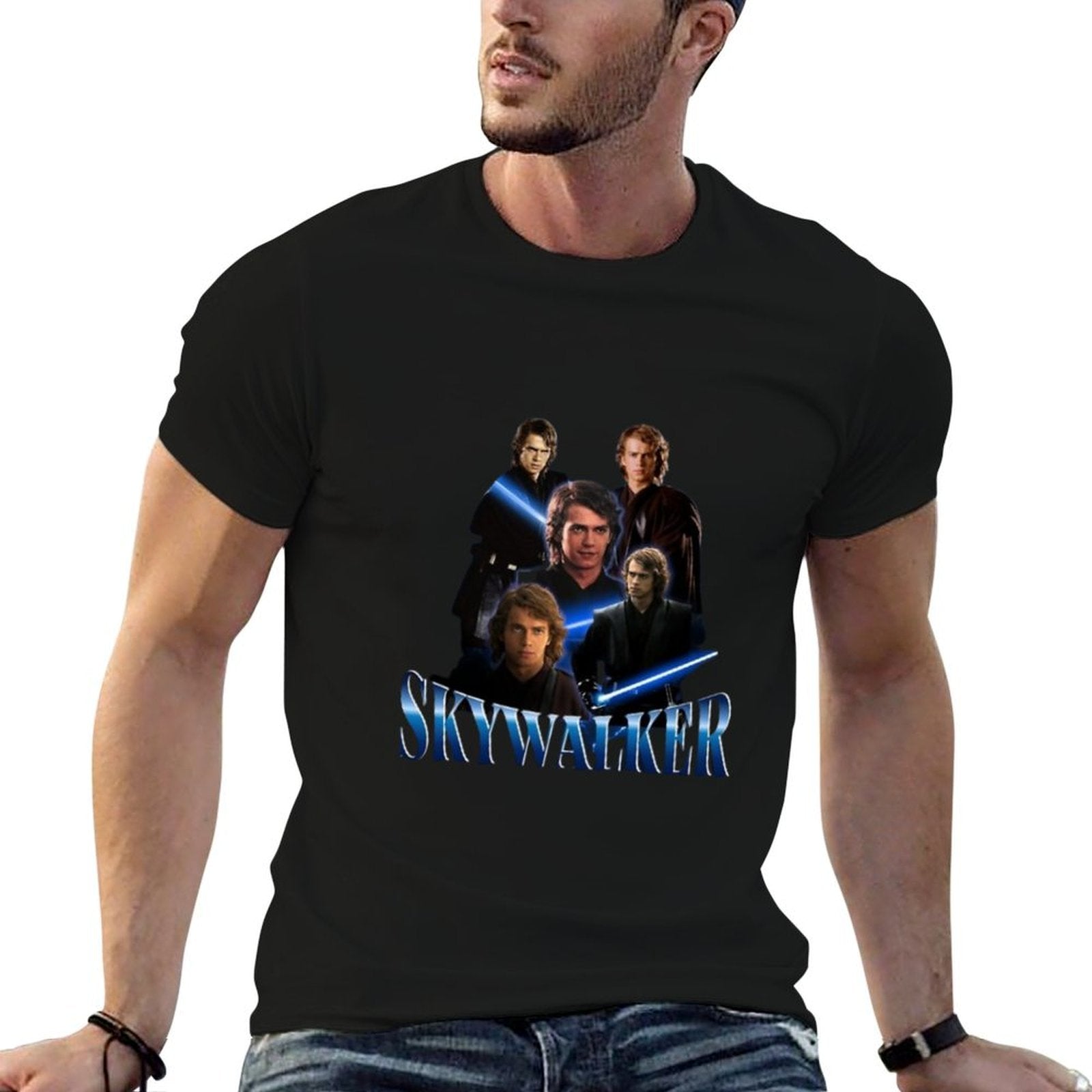 Anakin Skywalker Jedi Retro Collage  Heathered Texture T-Shirt