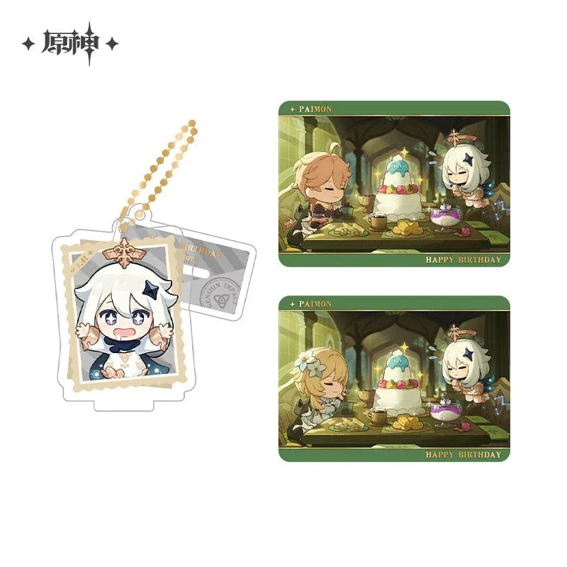 Capturing the Good Times Series Stand Keychain& Collection Card Genshin Impact