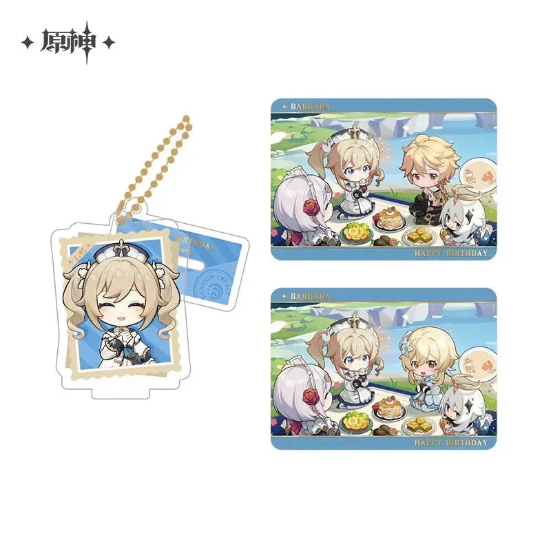 Capturing the Good Times Series Stand Keychain& Collection Card Genshin Impact
