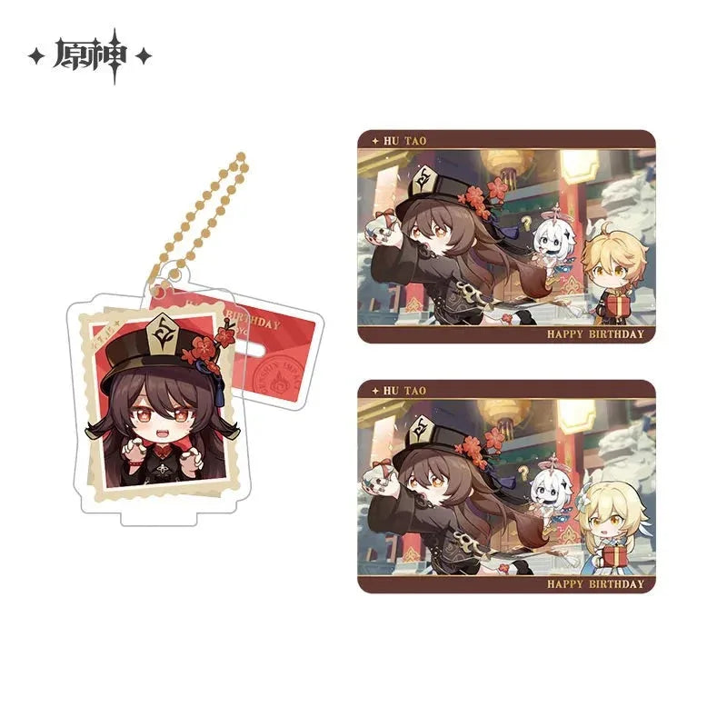 Capturing the Good Times Series Stand Keychain& Collection Card Genshin Impact