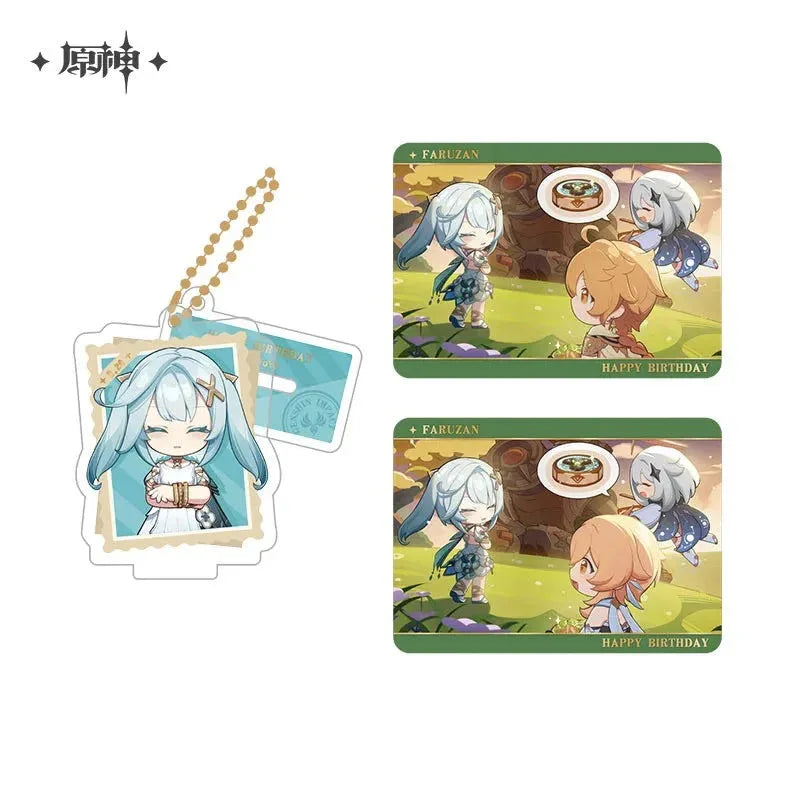 Capturing the Good Times Series Stand Keychain& Collection Card Genshin Impact