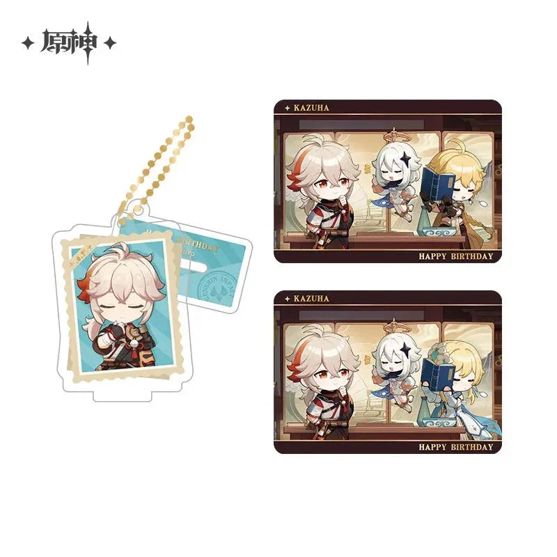 Capturing the Good Times Series Stand Keychain& Collection Card Genshin Impact