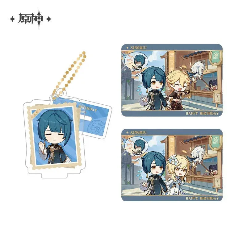 Capturing the Good Times Series Stand Keychain& Collection Card Genshin Impact