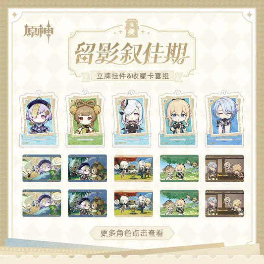 Capturing the Good Times Series Stand Keychain& Collection Card Genshin Impact