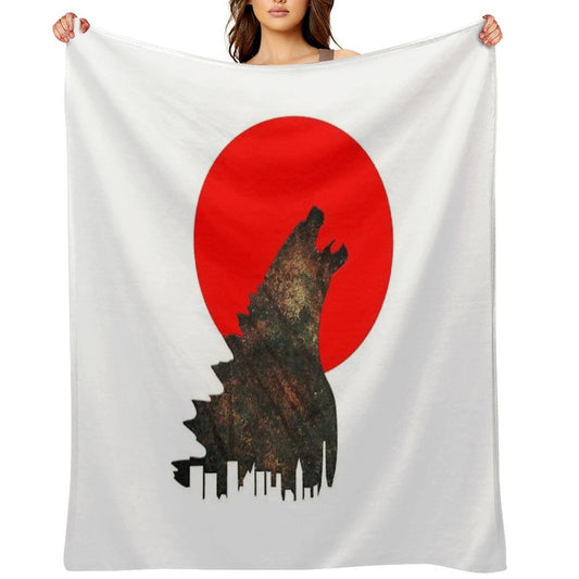 Gojira Japan Throw Blanket