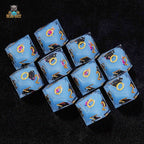 Charming Adorable Cat Blue Resin 10 Sided Dice (D10 Dice)