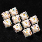 Charming White Resin D10 Dice - Cute Cat 10-Sided Dice