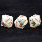 Charming White Resin D10 Dice - Cute Cat 10-Sided Dice