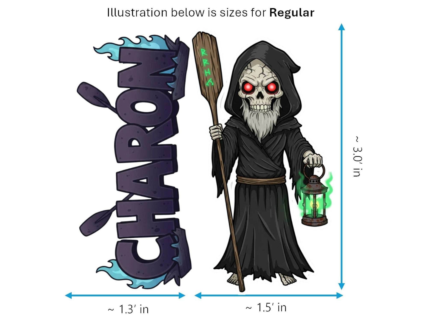 Charon Sticker and Magnet – Porthmeus Mythkins™ – Ferryman of the Underworld | Waterproof & UV-Proof - Sticker / Regular
