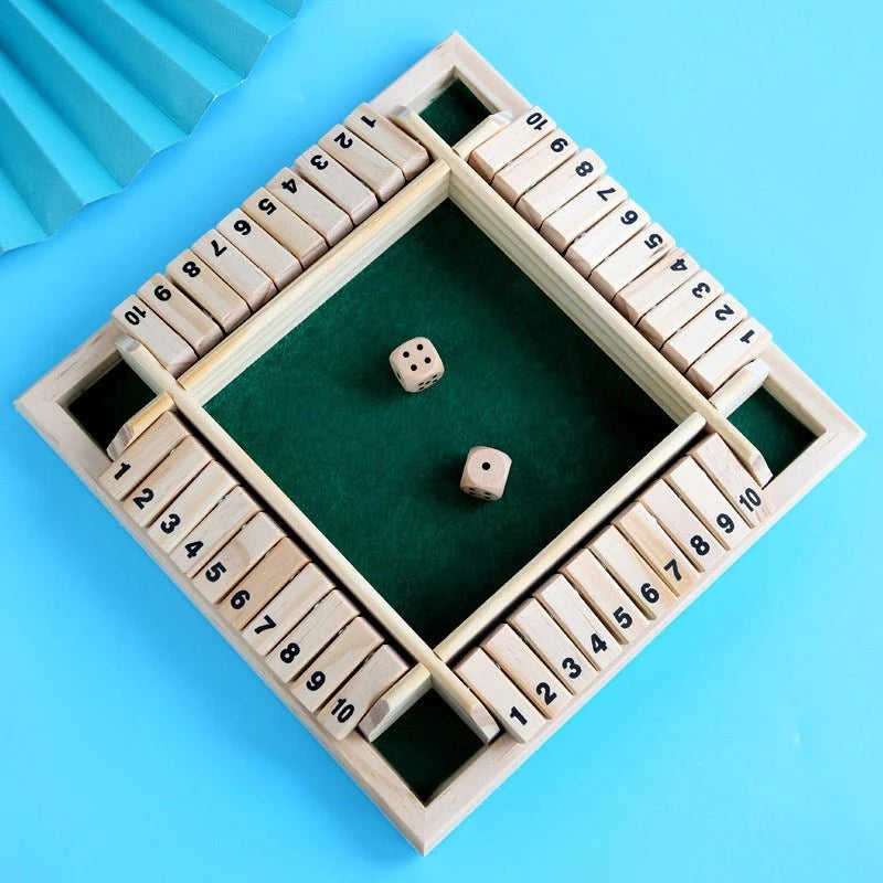 Close the Box Dice Game - Wooden Party Strategy Board Game