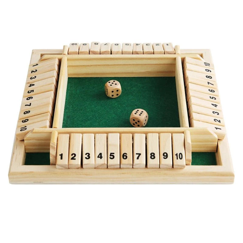 Close the Box Dice Game - Wooden Party Strategy Board Game