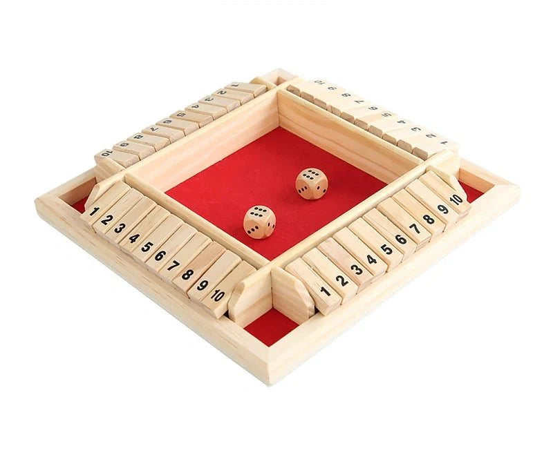 Close the Box Dice Game - Wooden Party Strategy Board Game