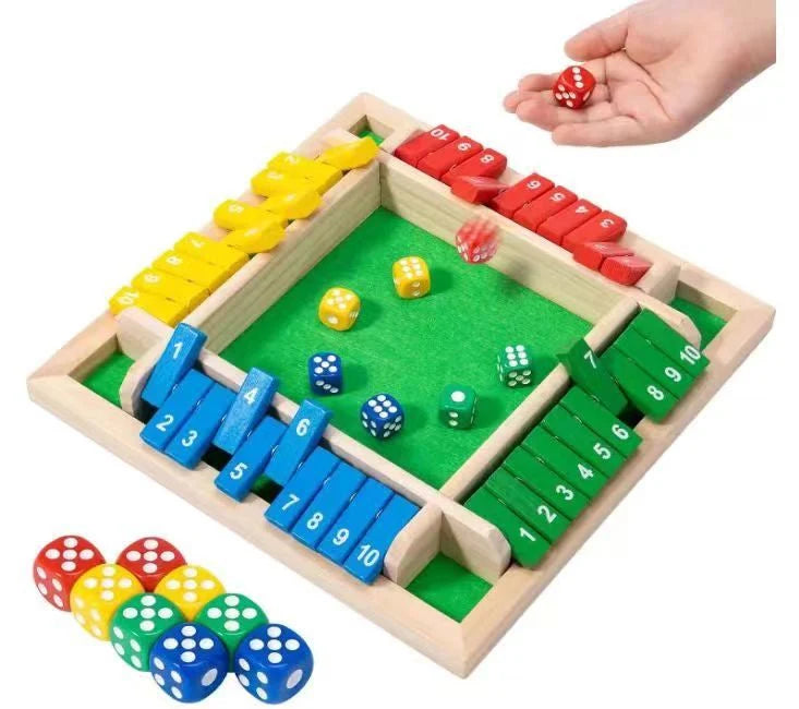 Close the Box Dice Game - Wooden Party Strategy Board Game