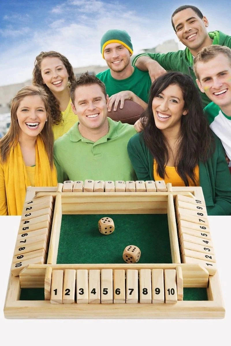 Close the Box Dice Game - Wooden Party Strategy Board Game