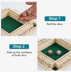 Close the Box Dice Game - Wooden Party Strategy Board Game