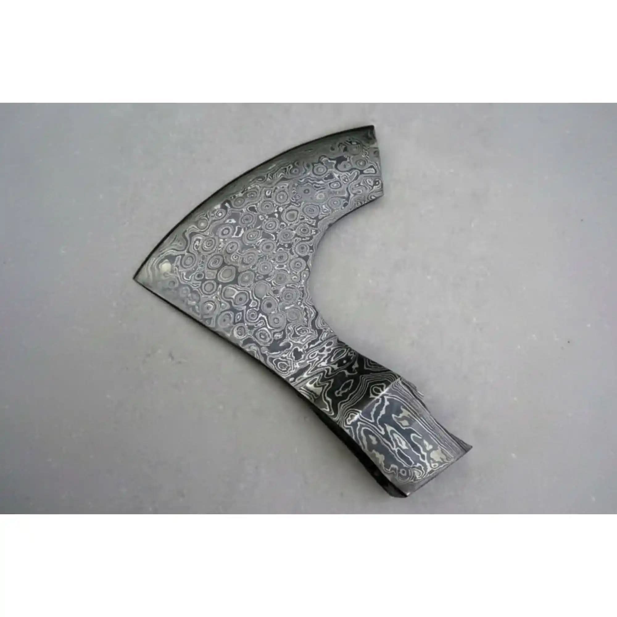 Custom Damascus Axe Head Blank – Handmade Pattern Welded Steel Viking Bearded Axe Blade for Handle Installation | JW SteelCrafts