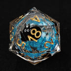Cool dice sets: 7 gold font polyhedron dnd black cat resin dice