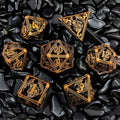 Cool Metal Skull Flying Dragon Hollow DND Dice Set