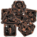 Cool Metal Skull Flying Dragon Hollow DND Dice Set