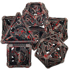 Cool Metal Skull Flying Dragon Hollow DND Dice Set