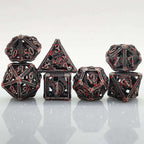 Cool Metal Skull Flying Dragon Hollow DND Dice Set