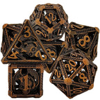 Cool Metal Skull Flying Dragon Hollow DND Dice Set