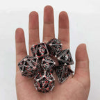 Cool Metal Skull Flying Dragon Hollow DND Dice Set