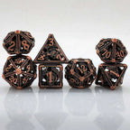 Cool Metal Skull Flying Dragon Hollow DND Dice Set