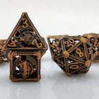 Cool Metal Skull Flying Dragon Hollow DND Dice Set