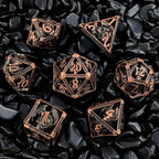 Cool Metal Skull Flying Dragon Hollow DND Dice Set