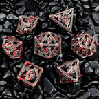 Cool Metal Skull Flying Dragon Hollow DND Dice Set