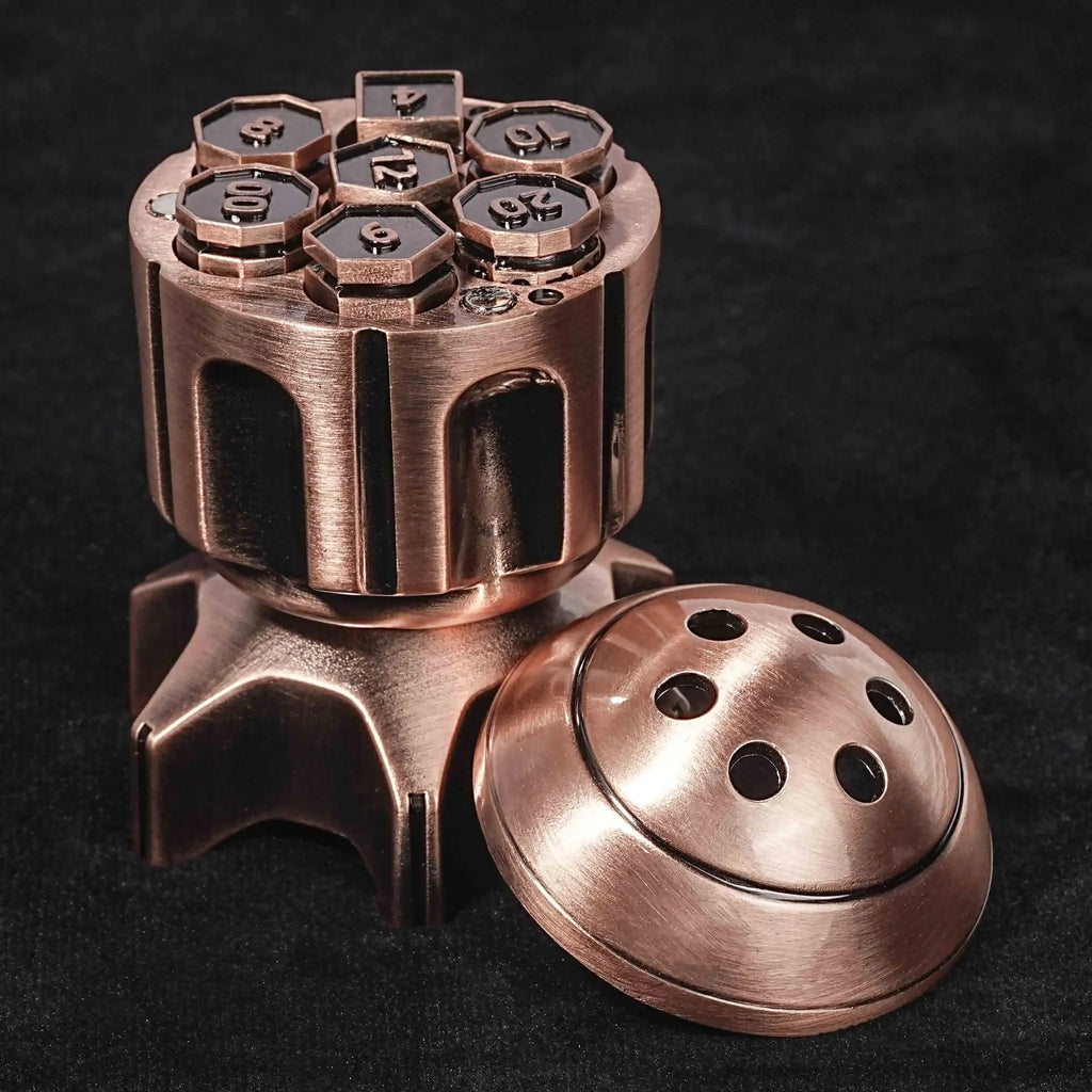 Cool Rocket Launcher Dice Box + Unique Metal Polyhedron DND Bullet Dice Set