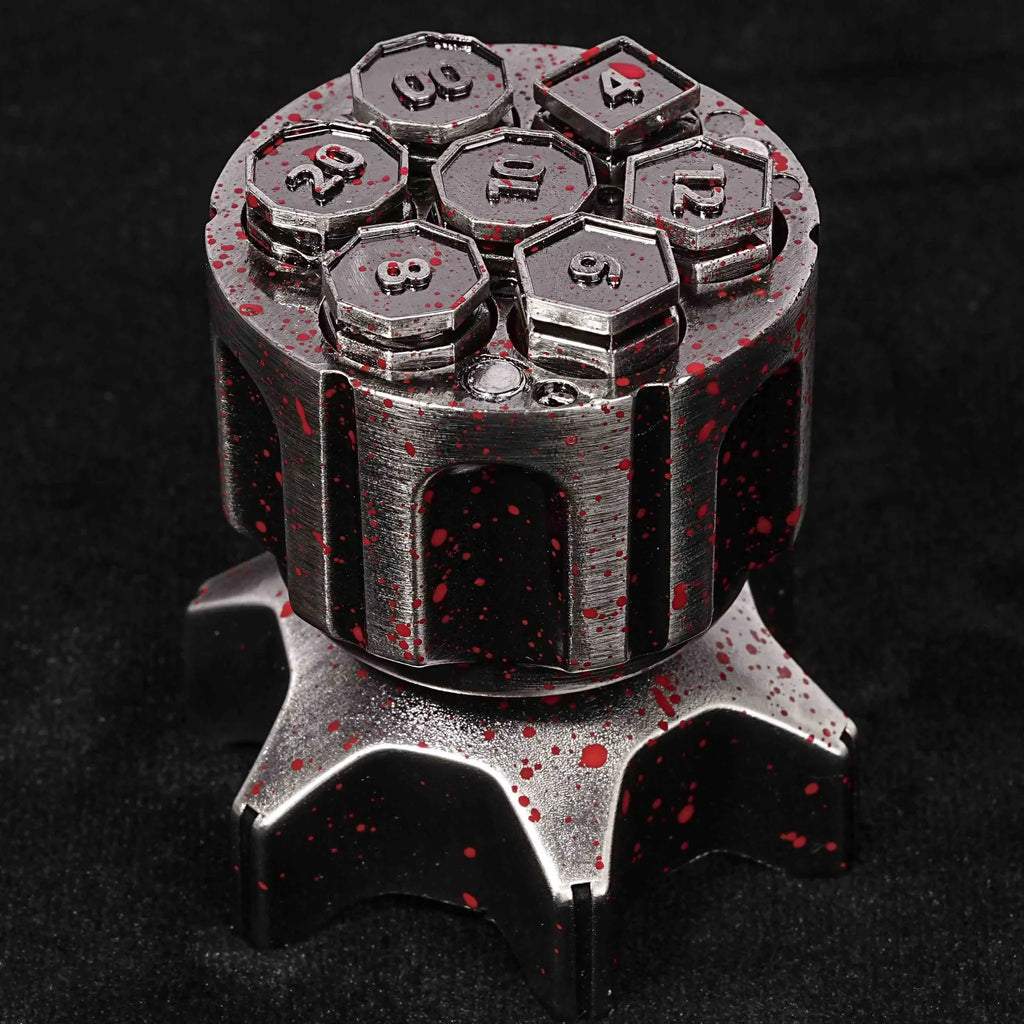 Cool Rocket Launcher Dice Box + Unique Metal Polyhedron DND Bullet Dice Set