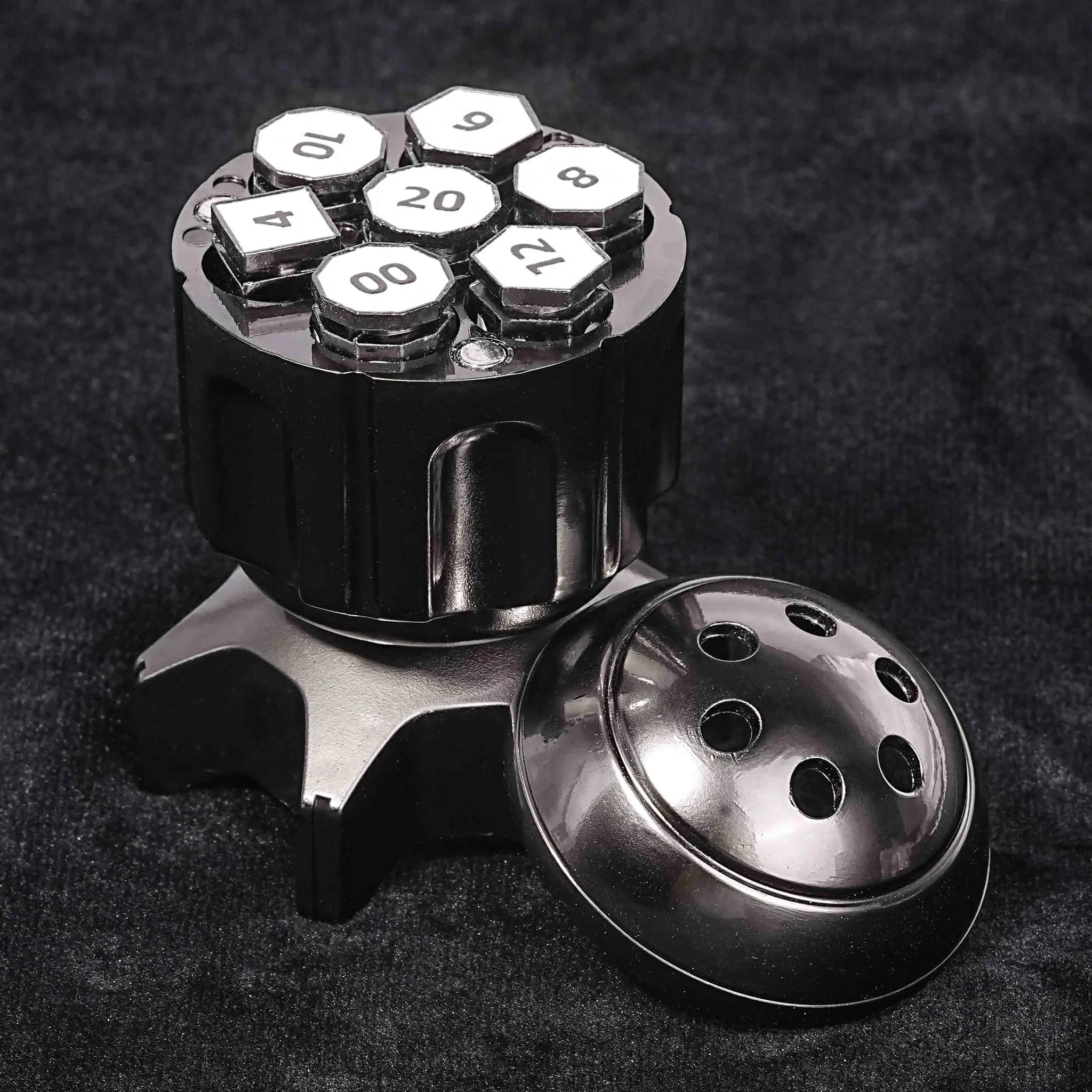Cool Rocket Launcher Dice Box + Unique Metal Polyhedron DND Bullet Dice Set