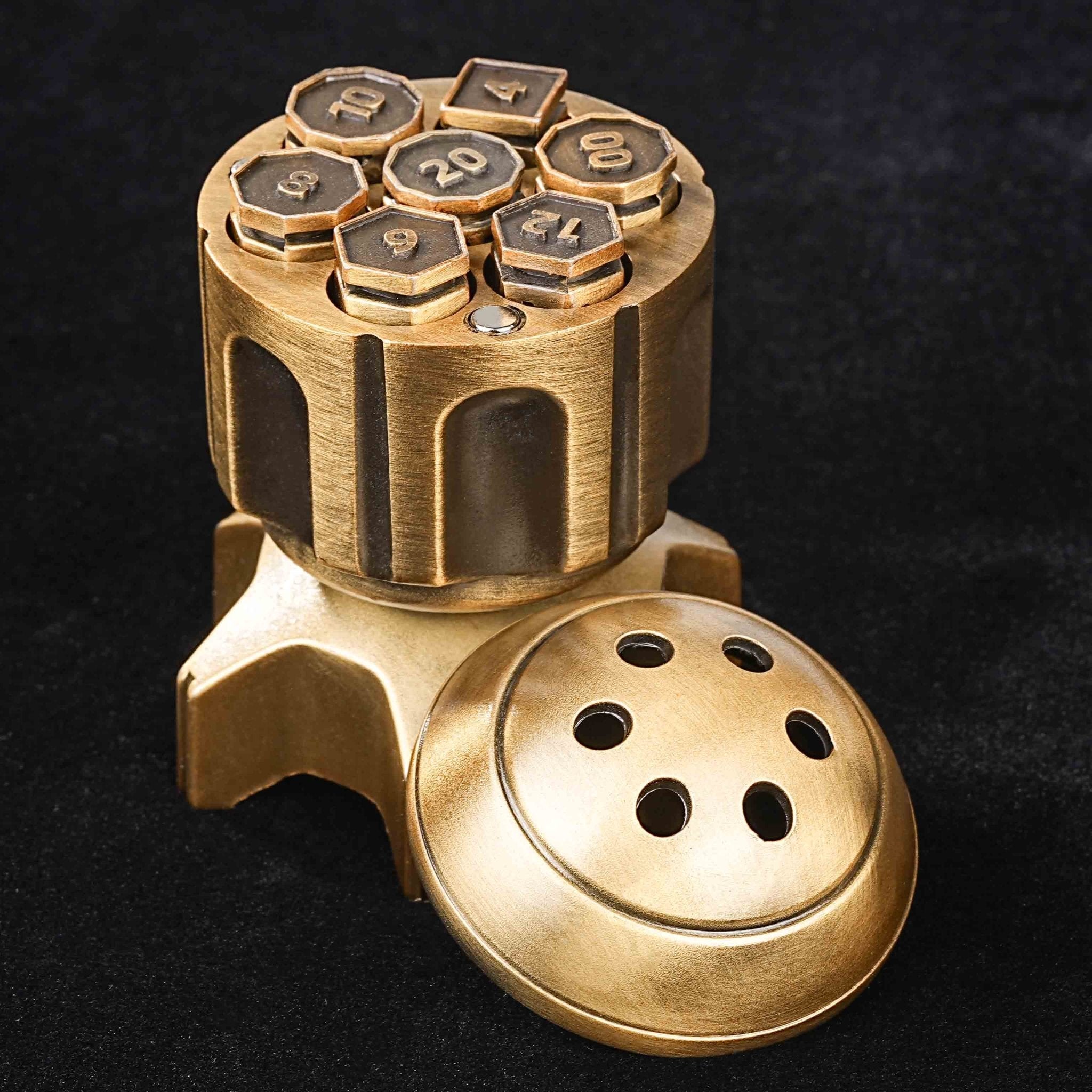 Cool Rocket Launcher Dice Box + Unique Metal Polyhedron DND Bullet Dice Set