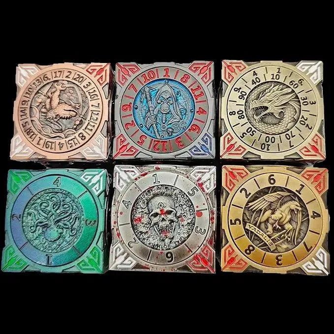 Cool Table Game Dice Spinner: 7-in-1 Metal Solid Cube Six-Sided Circular Spinning Roulette Dice