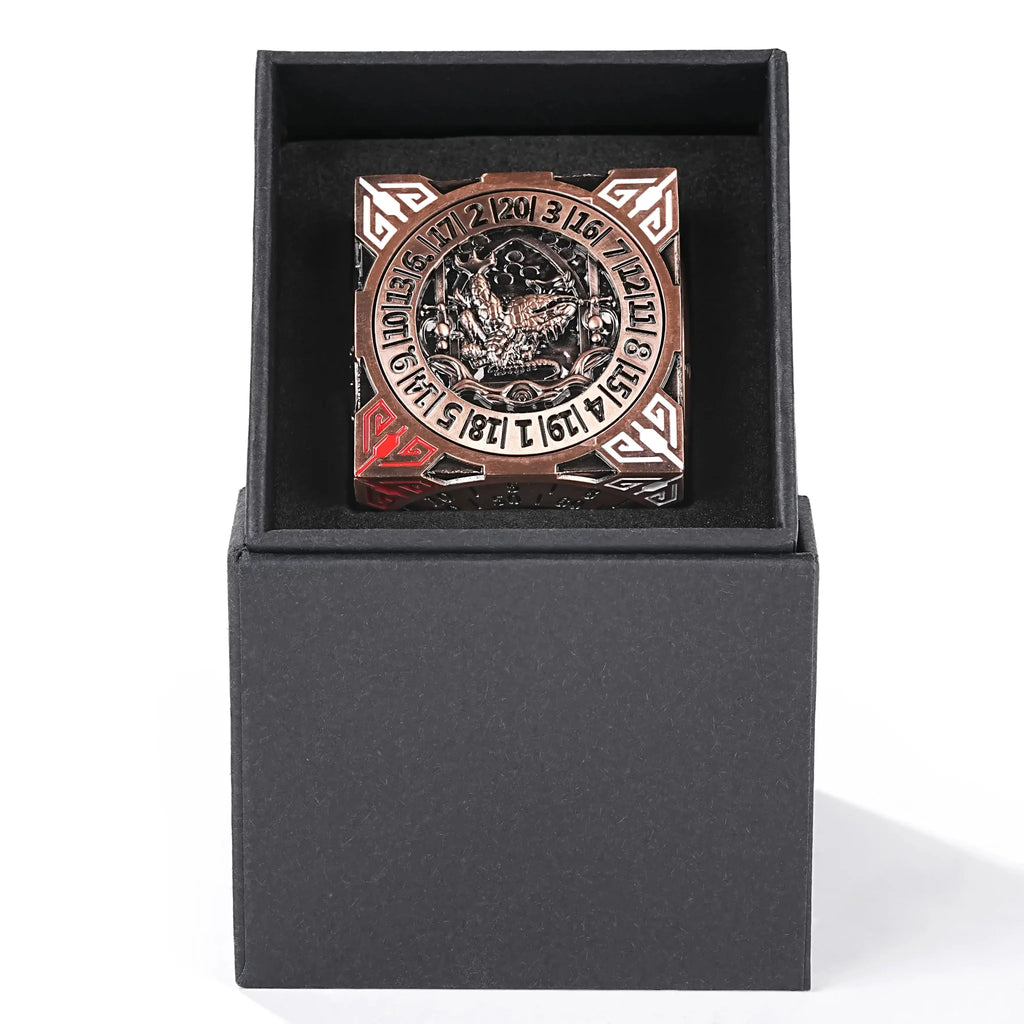 Cool Table Game Dice Spinner: 7-in-1 Metal Solid Cube Six-Sided Circular Spinning Roulette Dice
