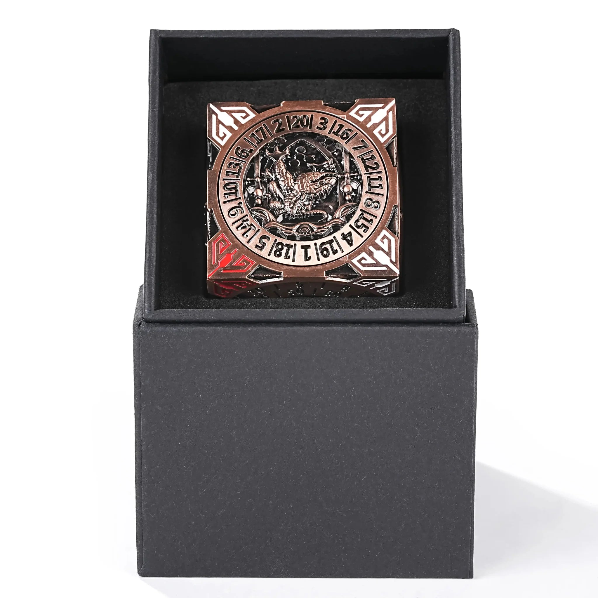 Cool Table Game Dice Spinner: 7-in-1 Metal Solid Cube Six-Sided Circular Spinning Roulette Dice
