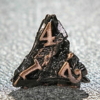 Dragon head skeletonized metal dnd dice set + reddish copper color