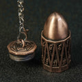 Copper Metal Bullet D20 Dice Cage with Mini DND Dice Set