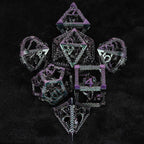 Cthulhu-Octopus Monster Purple Green Metal Hollow Dice Set