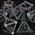 Cthulhu-Octopus Monster Purple Green Metal Hollow Dice Set