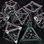 Cthulhu-Octopus Monster Purple Green Metal Hollow Dice Set