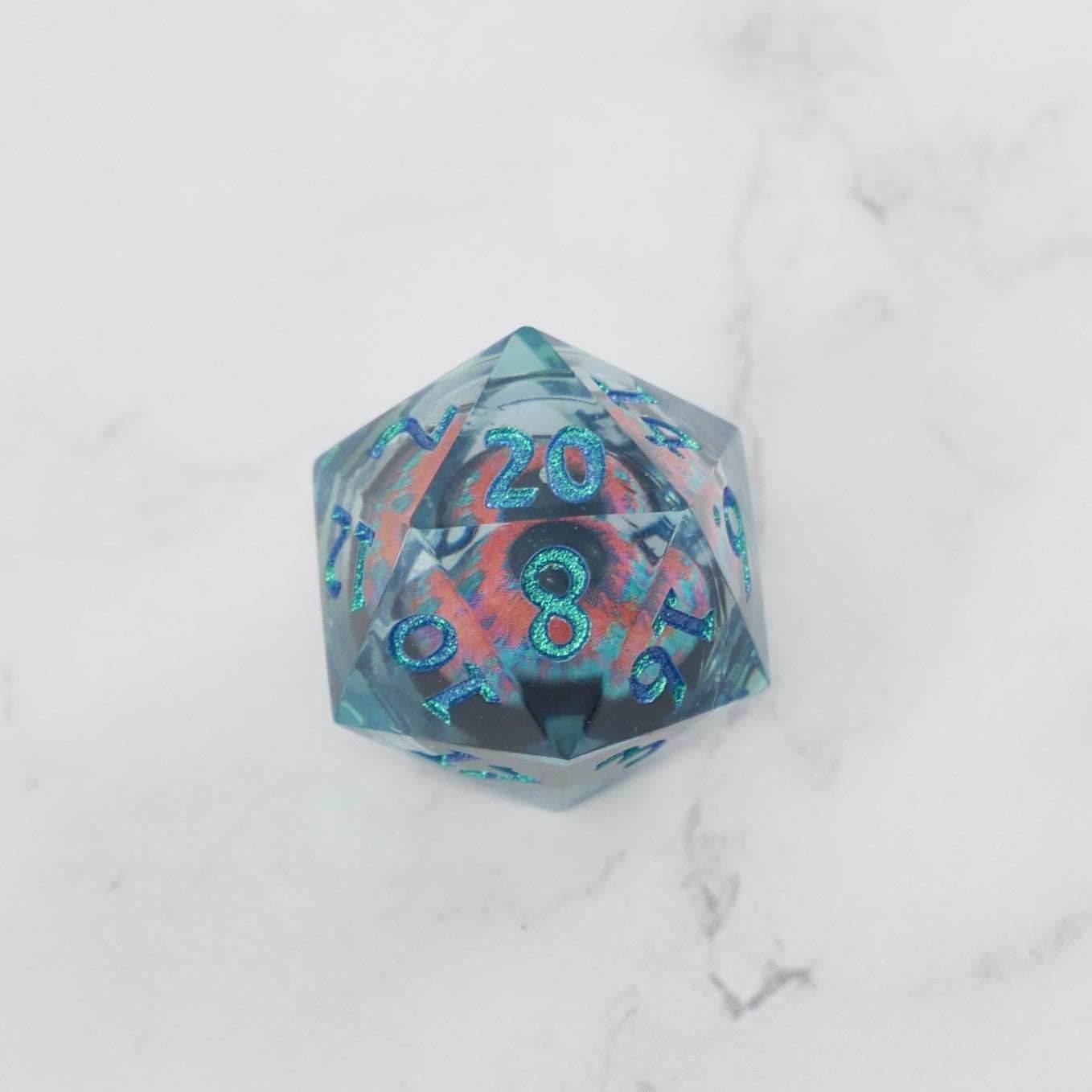 Cthulhu's Eye | 7 Piece Moving Eye DnD Dice Set | Acrylic RPG Gaming Dice - 