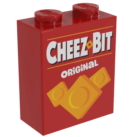 Cheez-Bits Minifig Snack Box made using LEGO part - B3 Customs - 