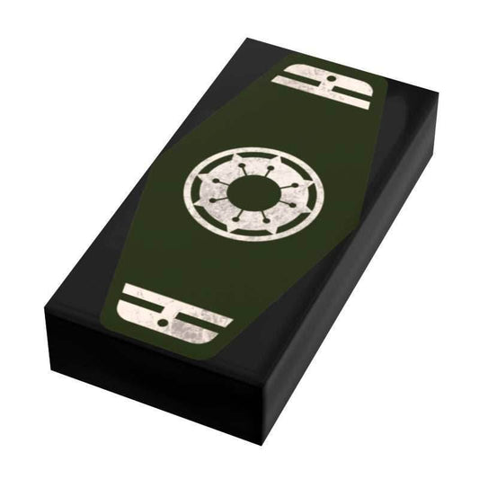 Green Commander Sabacc Card Custom Printed 1x2 Tile made using LEGO part - B3 Customs - 