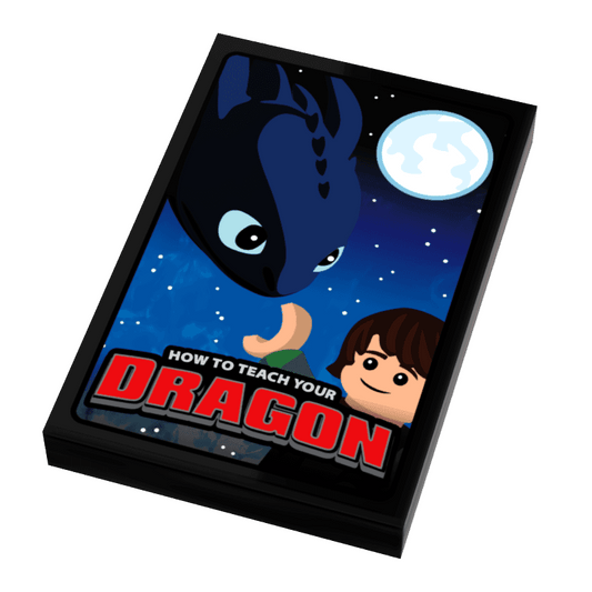 How To Teach A Dragon Movie Cover (2x3 Tile) made using LEGO parts - B3 Customs - 