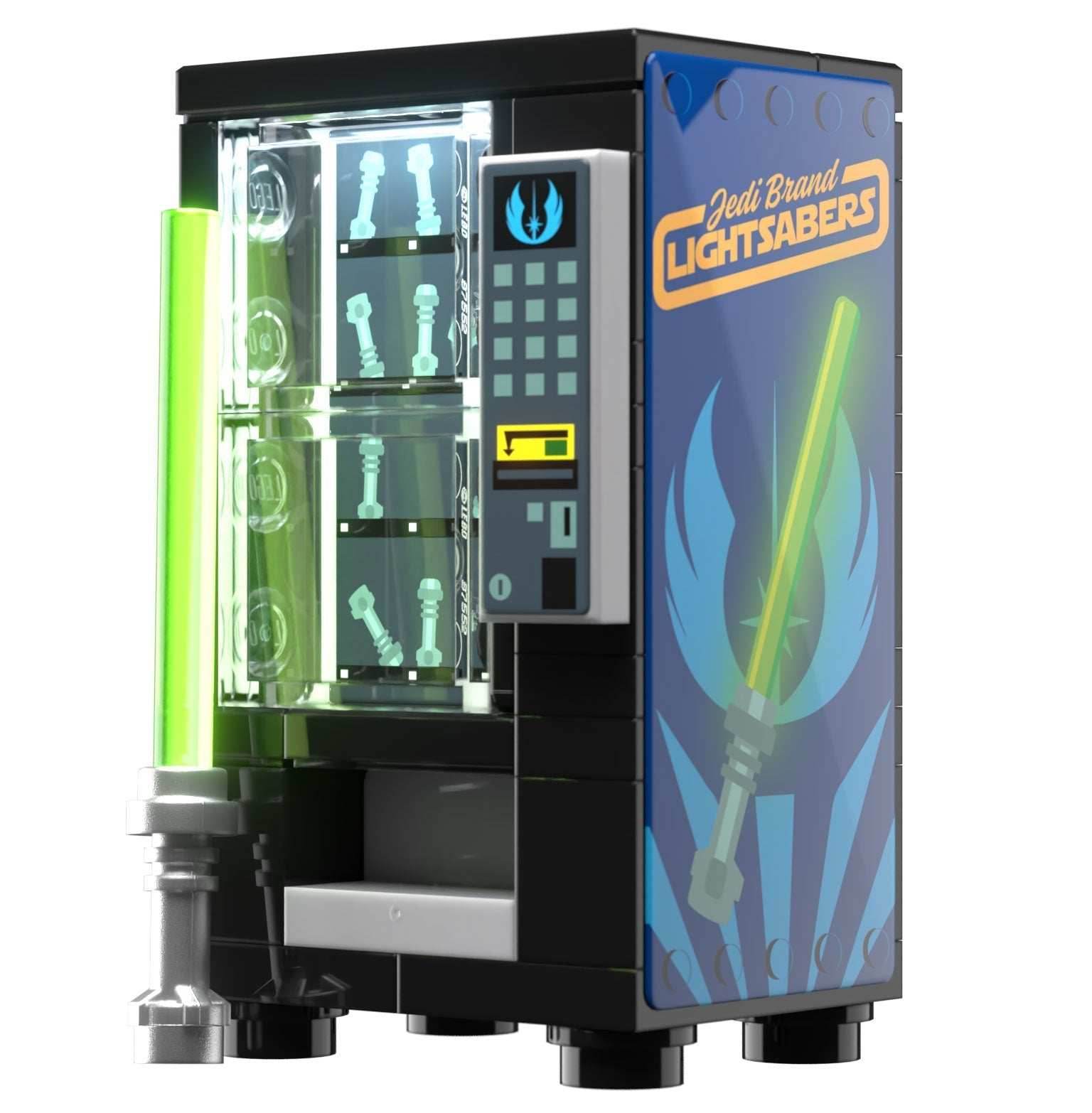 Jedi Sabers Vending Machine Building Set made using LEGO parts - B3 Customs - 